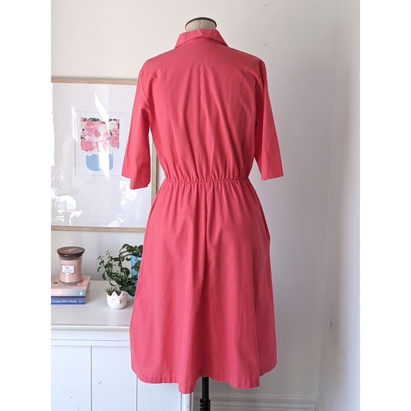 vintage 60s style pink button up shirt dress - Picture 8 of 13